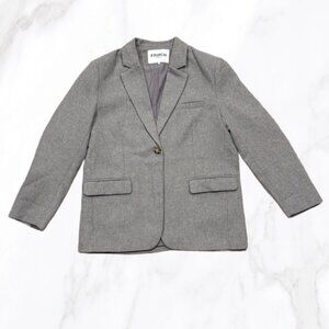 FRNCH Paris Women’s Gray Wool‎ Blend Single Breasted Lamier Blazer, Size 8
